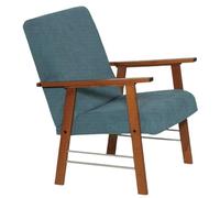 Sicignano Set Ortigia Canapé 2 places, 2 fauteuils et table basse, 4 places, structure en bois, fabriqué en Italie, bleu/beige (tabac/bleu, fauteuil)