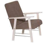 Sicignano Set Ortigia Canapé 2 places, 2 fauteuils et table basse, 4 places, structure en bois, fabriqué en Italie, bleu/beige (blanc/beige, fauteuil)