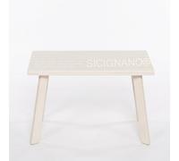 Sicignano Set Ortigia Canapé 2 places, 2 fauteuils et table basse, 4 places, structure en bois, fabriqué en Italie, bleu/beige (blanc/beige, table)