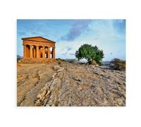 Sicile, Agrigente，Puzzle 1000 Pièces, Grand Puzzle en Papier pour Adultes, Jouets Éducatifs Interaction Parent-Enfant Puzzle（38x26cm）-AX12