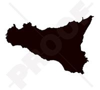 SICILE Carte Forme, Sicilien Silhouetté, Sicilia Italie Italien, 130mm Vinyl Sticker, Autocollant- Choix DE 22 Couleurs