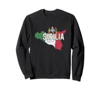 Sicile et Drapeau Italie Carte région rétro Souvenir Vintage Sweatshirt