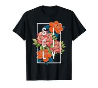 Sicile Italie Fleurs Roses Pride Floral Souvenir Italien T-Shirt Graphique avec Valeur