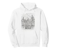 Sicile Italie Montagne Paysage Urbain Souvenir Graphique Sweat à Capuche