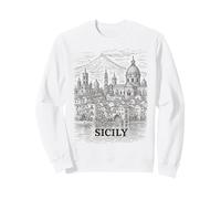 Sicile Italie Montagne Paysage Urbain Souvenir Graphique Sweatshirt