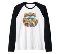 Sicile Italie Trinacria Symbole île Italienne Souvenir de Voyage Manche Raglan