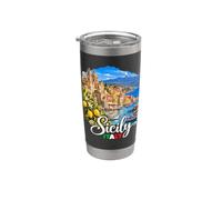 Sicile Italie Vacances italiennes Voyage en Méditerranée Gobelet isotherme en acier inoxydable double paroi