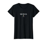 Sicile Sicily T-Shirt Graphique avec Valeur, Femme, Noir, S