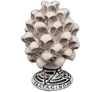 sicilia bedda - Pigna Sicilienne en céramique de Caltagirone - Pied Décoré - 100% Artisanat Sicilien (Hauteur 12 Centimètres, Fumée)