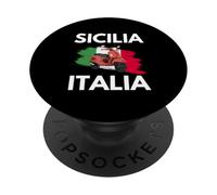 Sicilia Italia et cyclomoteur italien en Sicile PopSockets PopGrip Adhésif