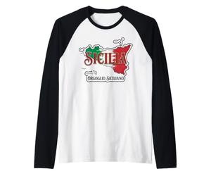 Sicilia Orgoglio Siciliano Carte Drapeau Italie Sicile Graphique Manche Raglan
