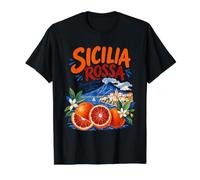 Sicilia Rossa Sicile Oranges Sanguines Mont Etna Italie T-Shirt Graphique avec Valeur