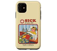 Sick of Your Shit Sarcastic Retro Vintage Funny Adult Humor Coque pour iPhone 11