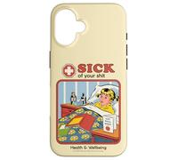 Sick of Your Shit Sarcastic Retro Vintage Funny Adult Humor Coque pour iPhone 16