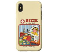 Sick of Your Shit Sarcastic Retro Vintage Funny Adult Humor Coque pour iPhone X/XS