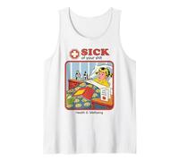 Sick of Your Shit Sarcastic Retro Vintage Funny Adult Humor Débardeur