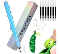 Sicomne Stylo Anti Stress Fidget Pen Squishy Porte Clef, Jouet Des Stylo Bille Anti Stress pour Enfant Ecole les écoliers et les adultes Étudiants Magnetic Anxiété Stylo Aimanté Multifonctionde blue