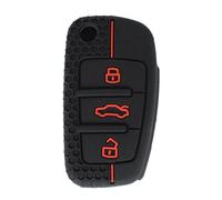 SICOTTON Coque Clé Voiture pour A-UDI R8 2008-2009 RS4 2006-2008 S6 2007-2008 Q7 2006-2010 Silicone Car Key Cover Shell Fold Flip Key Case Keyless Boitier Clé Voiture avec