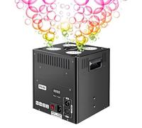 SICWEDIM Machine à bulles LED - Quatre roues rotatives, réservoir de 2,3 L, souffleur automatique de 8 000 par minute, avec lumières dynamiques à changement de couleur (DMx512)