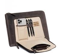 SID & VAIN Pochette Ordinateur Cuir véritable 15.4 Pouces Chelsea Manche pour Ordinateur Portable, Pochette pour Hommes et Femmes Housse Ordinateur Portable Marron