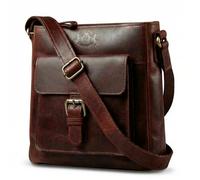 SID & VAIN Sac à Main porté épaule Cuir véritable Yale Sac bandoulière Petit pour Femmes Sac en Cuir avec Bretelle Marron