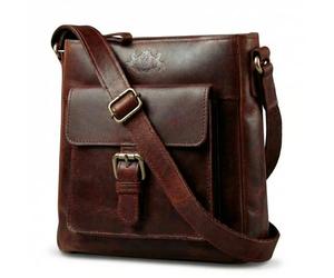 SID & VAIN Sac à Main porté épaule Cuir véritable Yale Sac bandoulière Petit pour Femmes Sac en Cuir avec Bretelle Marron