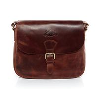 SID & VAIN Sac à Main porté épaule Cuir véritable Yale Sac bandoulière pour Femmes Sac en Cuir avec Bretelle Marron