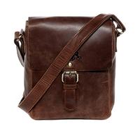 SID & VAIN Sac bandoulière Cuir véritable ipad Pouces Orlando Sacoche Messager Petit pour Hommes et Femmes Sac à Épaule Marron