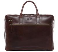 SID & VAIN Sac bandoulière Ordinateur Dixon | Compartiment 15" Laptop Cuir véritable | Sacoche Porte-Document en bandoulière Grand Marron | Sac Messager école Etudiante Travail Fait à la Main