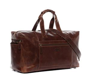 SID & VAIN Sac de Voyage Cuir véritable Bristol fourre-Tout Besace W nd 50 cm XL Grand pour Hommes et Femmes Sac Sport Bagages Cabine à Main Marron