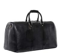 SID & VAIN Sac de Voyage Cuir véritable Franklin fourre-Tout Besace W nd 50 cm Grand pour Hommes et Femmes Sac Sport Bagages Cabine à Main Noir