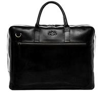 SID & VAIN Sac Ordinateur Portable Cuir véritable 15.4 Pouces Dixon Mallette Professionnelle bandoulière Grand pour Hommes et Femmes Serviette de Travail Etudiante Noir