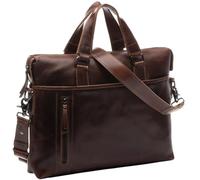 SID & VAIN Sac Ordinateur Portable Cuir véritable 15.4 Pouces London Mallette Professionnelle bandoulière Grand pour Hommes et Femmes Serviette de Travail Etudiante Marron