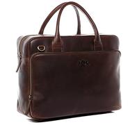 SID & VAIN Sac Ordinateur Portable Cuir véritable 15.4 Pouces Ryan Mallette Professionnelle bandoulière XXL Grand pour Hommes et Femmes Serviette de Travail Etudiante Marron
