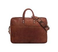SID & VAIN Sac Ordinateur Portable Cuir véritable 15 Pouces Cedar Mallette Professionnelle bandoulière Grand pour Hommes et Femmes Serviette de Travail Etudiante Marron