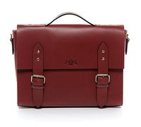 SID & VAIN Serviette Ordinateur Cuir véritable Boston Cartable Porte-Document attaché-Case Grand Homme Sac bandoulière Travail Rouge