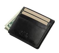 SID & VAIN Titulaire de Carte RFID Protection Cuir véritable Earnest Pochette Mince Petit pour Hommes et Femmes Portefeuille Noir