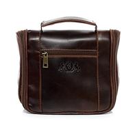 VS SID & VAIN Trousse de Toilette à pendre Heathrow Cuir véritable | Sac de Toilette à Suspendre Marron | Trousse de Maquillage Fait à la Main