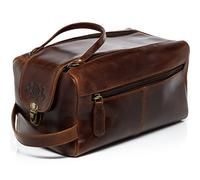 SID & VAIN Trousse de Toilette Cuir véritable Bristol nécessaire de Voyage XL Grand pour Hommes et Femmes Trousse de Maquillage Marron