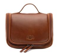 SID & VAIN Trousse de Toilette Cuir véritable Dexter nécessaire de Voyage Petit pour Hommes et Femmes Trousse de Maquillage Marron