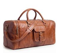 SID & VAIN Yale Grand sac de voyage fourre-tout en cuir véritable avec compartiment d'exposition pour homme