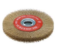 Sidamo - Brosse circulaire pour touret D. 150x25x32mm fils ondulés acier laitonné