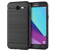 Sidande Coque pour Galaxy J3 2017, Galaxy J3 Prime/Amp Prime 2, Coque de téléphone ultra fine avec absorption des chocs en fibre de carbone TPU Coque de protection pour Samsung Galaxy J3 2017 Noir