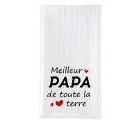 sidaopiu Cadeau Papa Anniversaire, Idee Cadeau pour Papa Noel Anniversaire Cadeaux Fete des Peres Torchon de Cuisine Fêre des Pères Cadeaux Meilleur Père Homme Deco Cuisine,Essuie Main Original