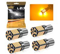 Sidaqi 1156 BAU15S PY21W LED Jaune Canbus sans erreur ultra lumineuse 4000lm 57SMD PY21W ampoule clignotant voiture LED avant et arrière Plug and Play 12-24V (pack de 4)