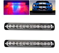 Sidaqi 2 x LED Feux Stroboscopique 12smd 12-24v LED D'urgence Danger Lumière led Stroboscope pour construction camion voiture véhicule 12W-Rouge&Bleu&Rouge
