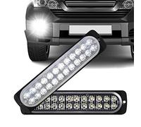 Sidaqi 2X feux d'avertissement étanches blanc 24 lumières super lumineuses 72W montage en surface sur 12-24V voiture camion remorque flash stroboscopique