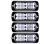 Sidaqi 4 x 20 LED Feux Stroboscopique blanc Haute intensité 12-24V pour Voiture police camion Feu de Flash latéral, lumière de position, indicateur, lumière d'avertissement