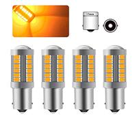 Sidaqi 4 X P21W LED Ampoule Jaune Super Bright 6000K 5630 33 SMD 1156 BA15S Ampoule LED Clignotant Voiture Avant et Arrière Clignotant 12-30V