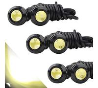 Sidaqi 6Pcs Blanc 18 mm Eagle Eye LED Haute Puissance 9W Voiture Moto DRL Lumière Diurne de Feu de Brouillard Feu Inversant la Lumière Marqueur Lumière 12V étanche